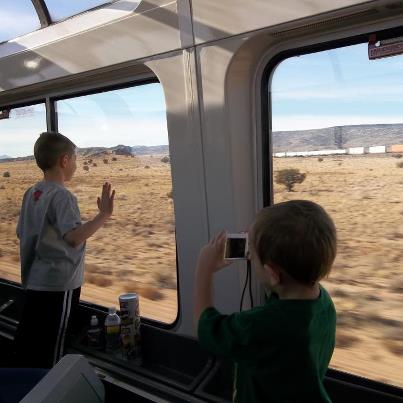 Kids on train