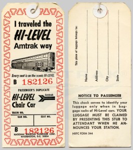 Amtrak 1970's Baggage Tags