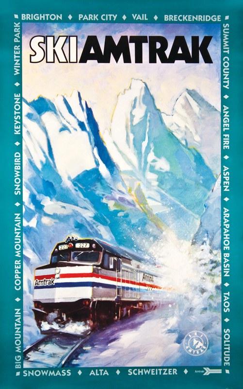 Retro Amtrak Ski Poster
