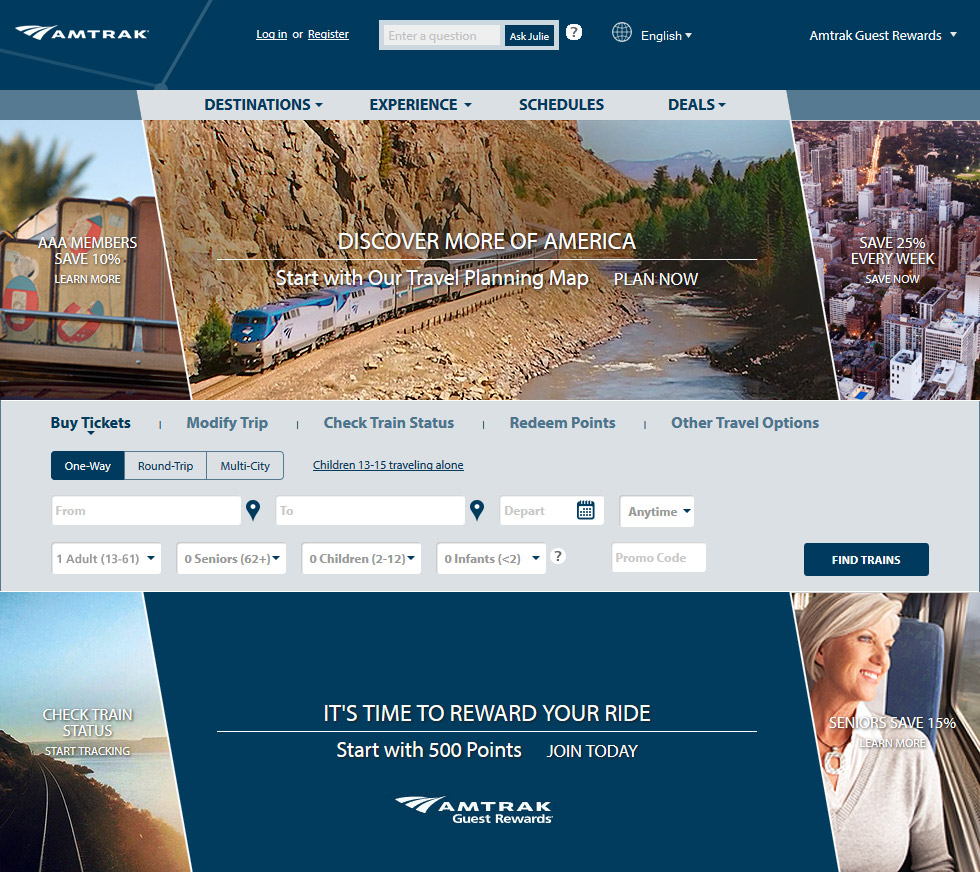 Amtrak Website Gets a New Look