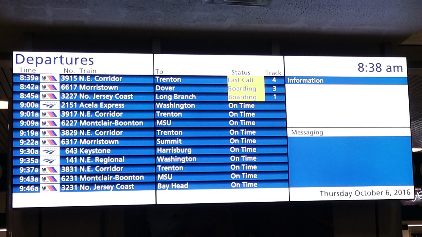 New State of the Art Passenger Information System at New York's Penn Station.
